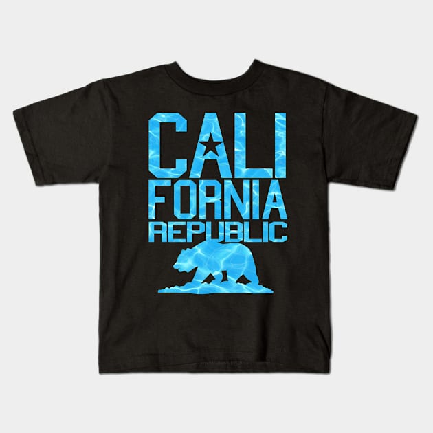 California Republic Bear (ocean version) Kids T-Shirt by robotface